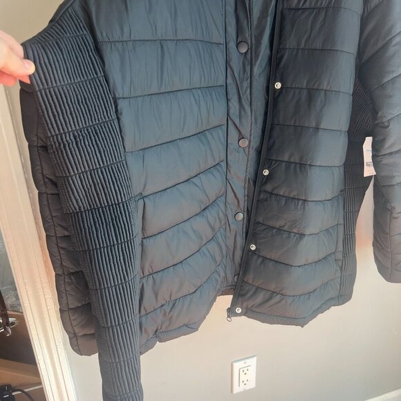 Time and Tru Womens Plus Size 3X Quilted Bubble Jacket Black Windproof - Picture 6 of 12